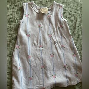TBBC polly play 3T White Sleeveless Dress with Pink Floral Pattern